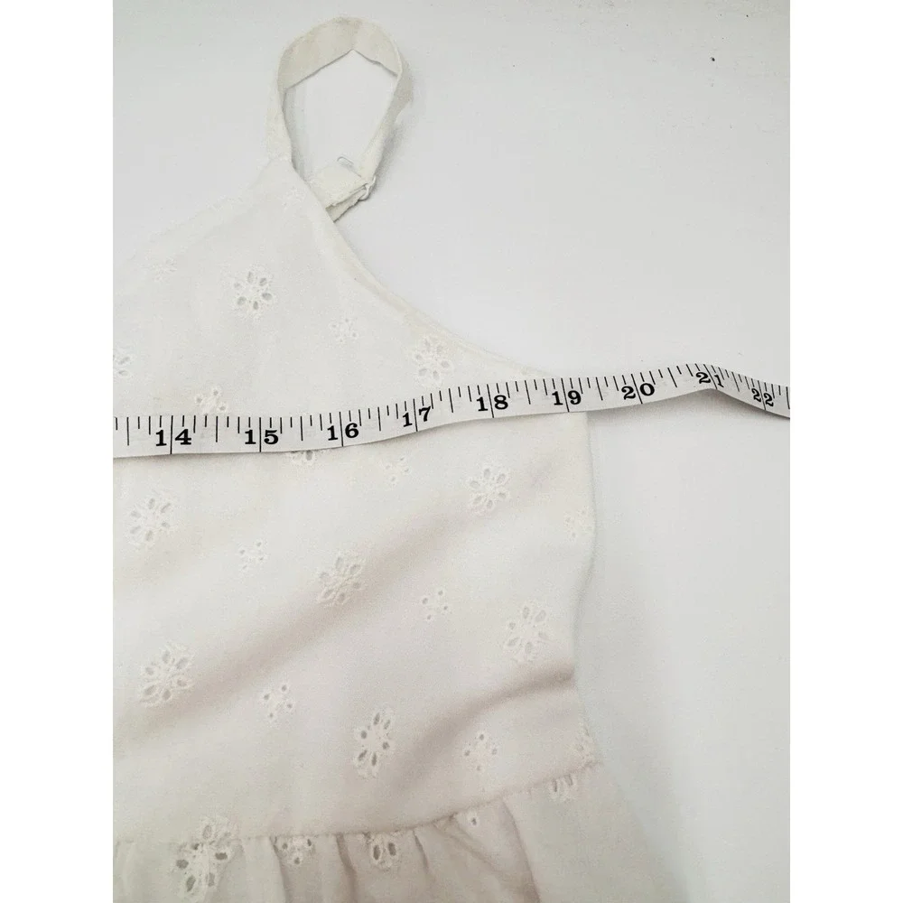 Ophelia Roe White Eyelet‎ Prairie Midi Dress Cottagecore Coquette XL - Picture 10 of 13